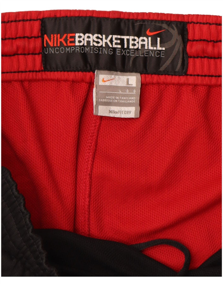 Shorts esportivos gráficos masculinos Nike grande poliéster colorblock preto