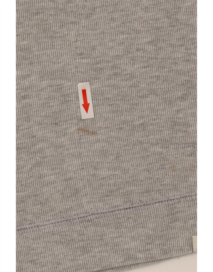 Suéter feminino Joules com gola redonda e algodão manchado cinza médio UK 12