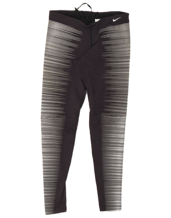 Leggings Nike Dri Fit Femininas UK 8 Pequenas Riscas Cinza Nylon