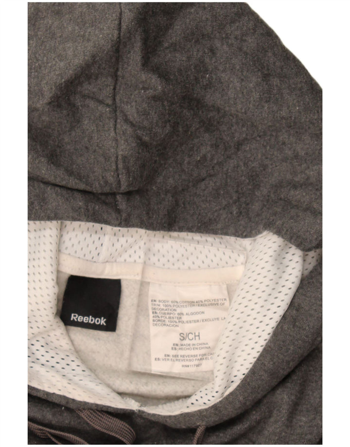Reebok Mens Graphic Hoodie Jumper Pequeno Algodão Cinza