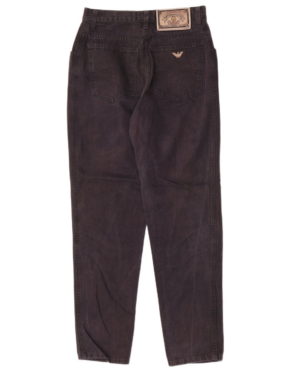 Calça jeans feminina cintura alta Armani W28 L29 algodão preto
