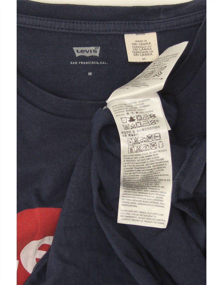 Camiseta gráfica masculina Levi's Top médio algodão azul marinho