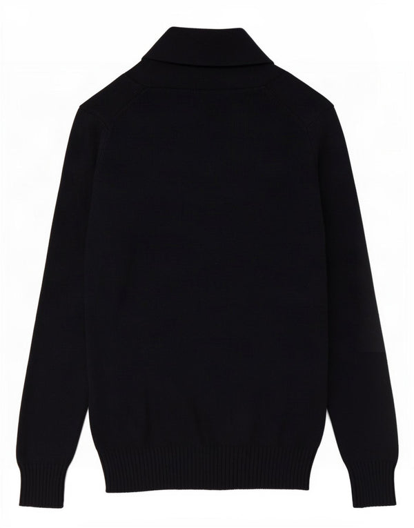 Zara Mens Shawl Neck Jumper Sweater XL Navy Blue Cotton
