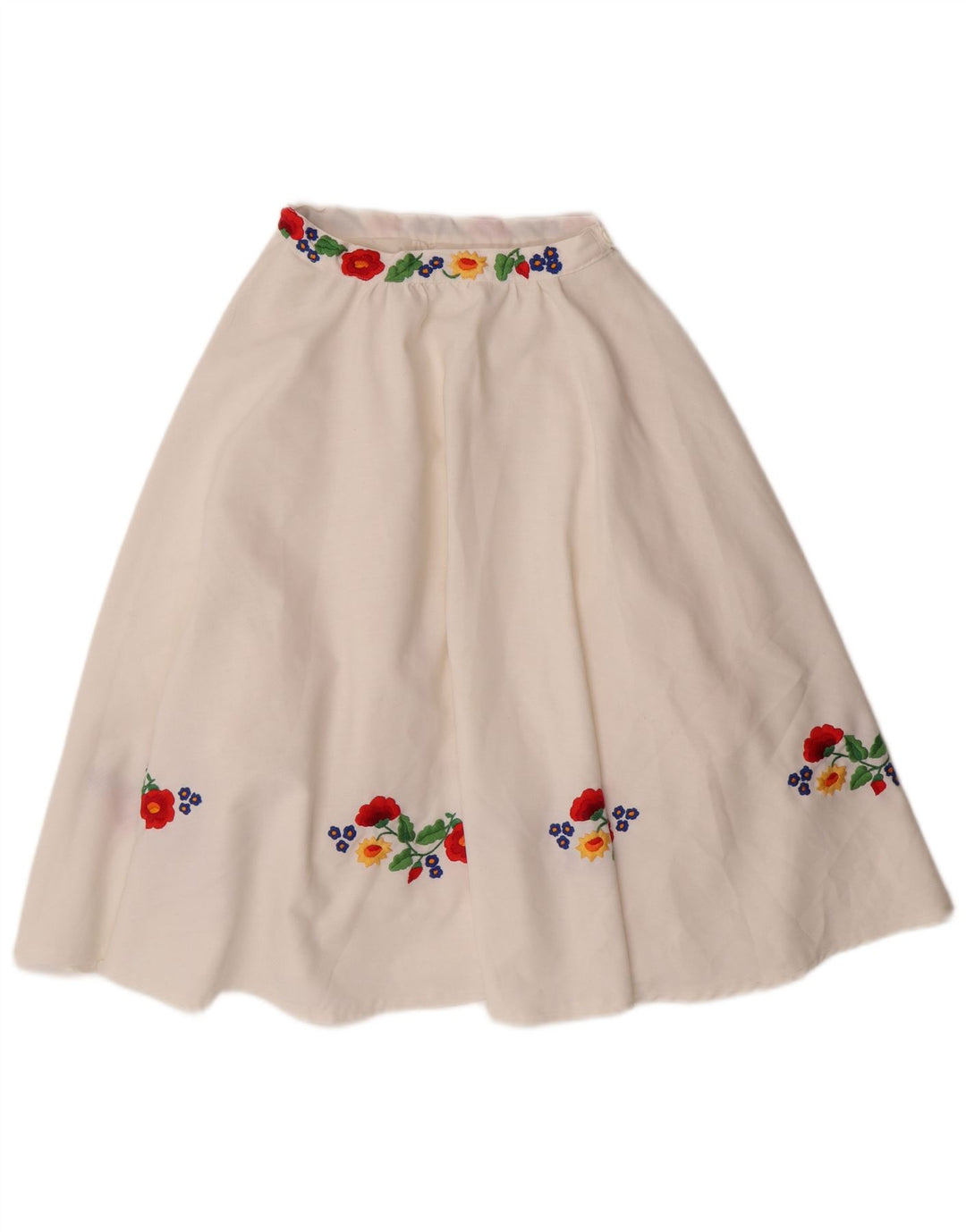 Saia evasê feminina VINTAGE W22 2XS floral branco