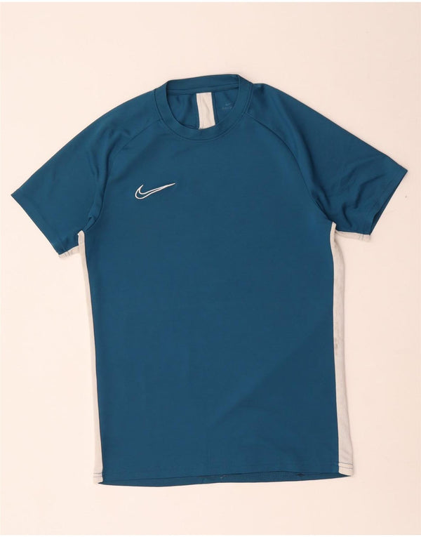 Camiseta masculina Nike Dri Fit Top médio azul colorblock poliéster
