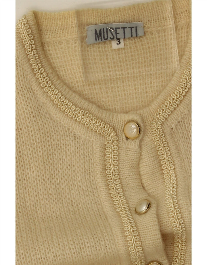 MUSETTI Womens Cardigan Sweater UK 14 Medium Beige Vintage Musetti and Second-Hand Musetti from Messina Hembry 