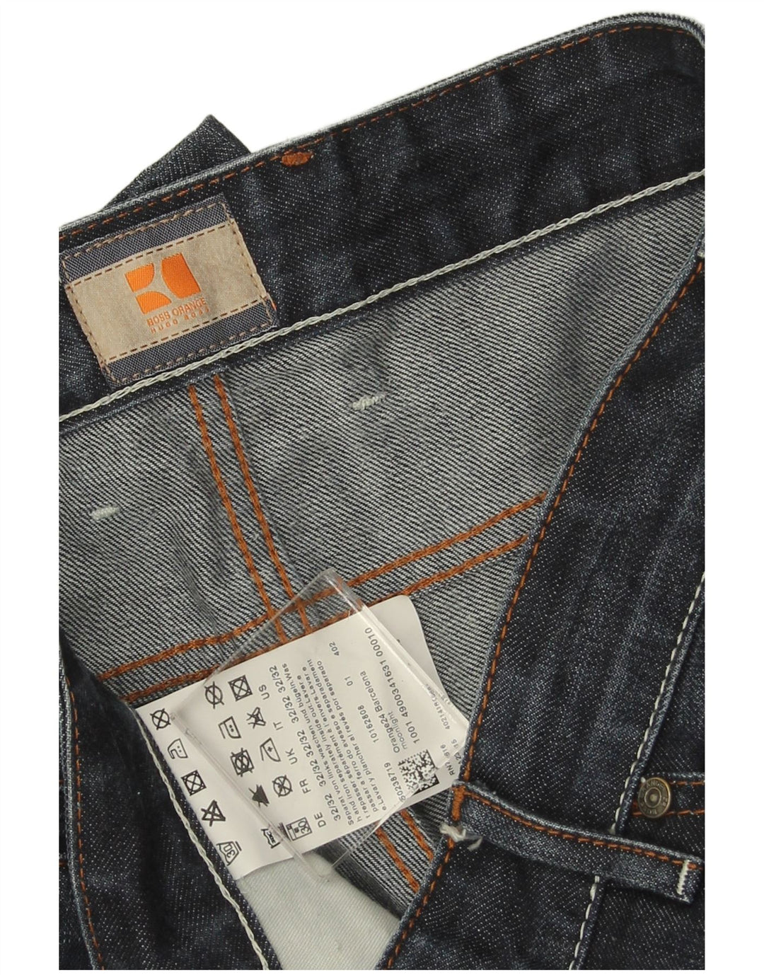 Hugo Boss Mens Straight Jeans W32 L29 Azul Marinho Algodão
