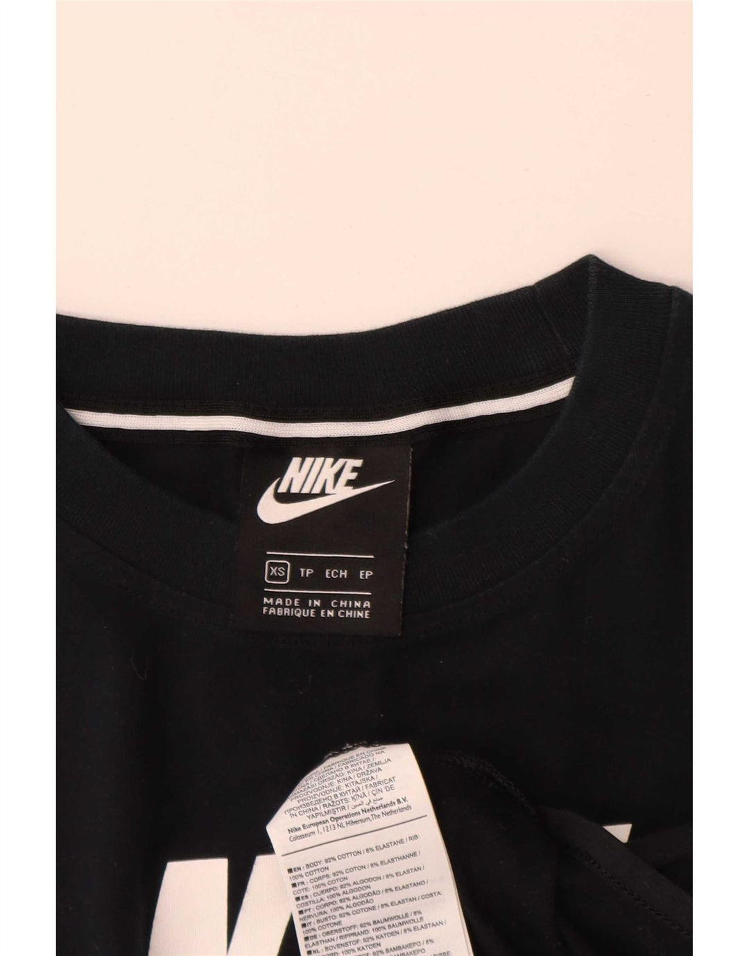 Body gráfico feminino Nike UK 6 XS algodão preto