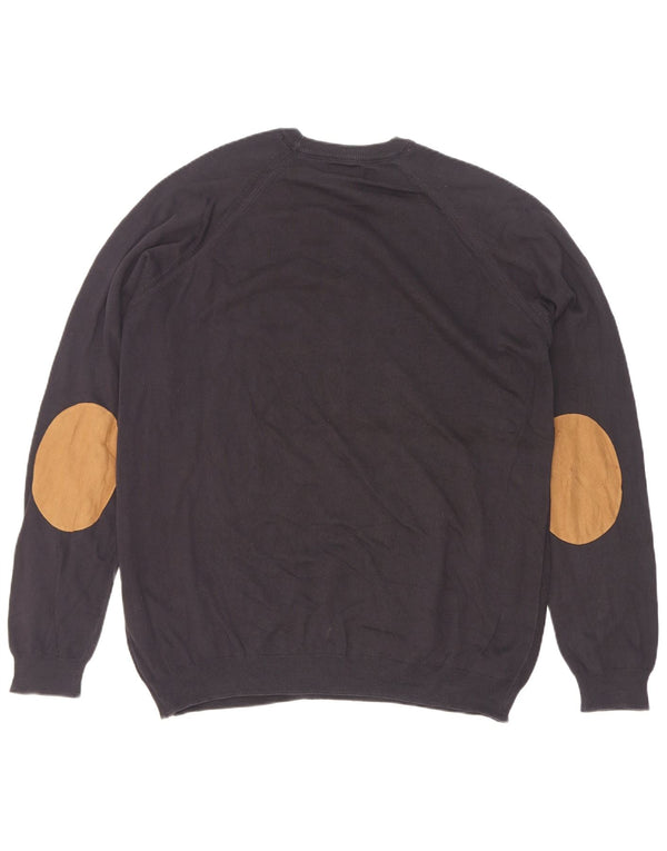 Suéter masculino Zara com gola redonda, grande algodão preto