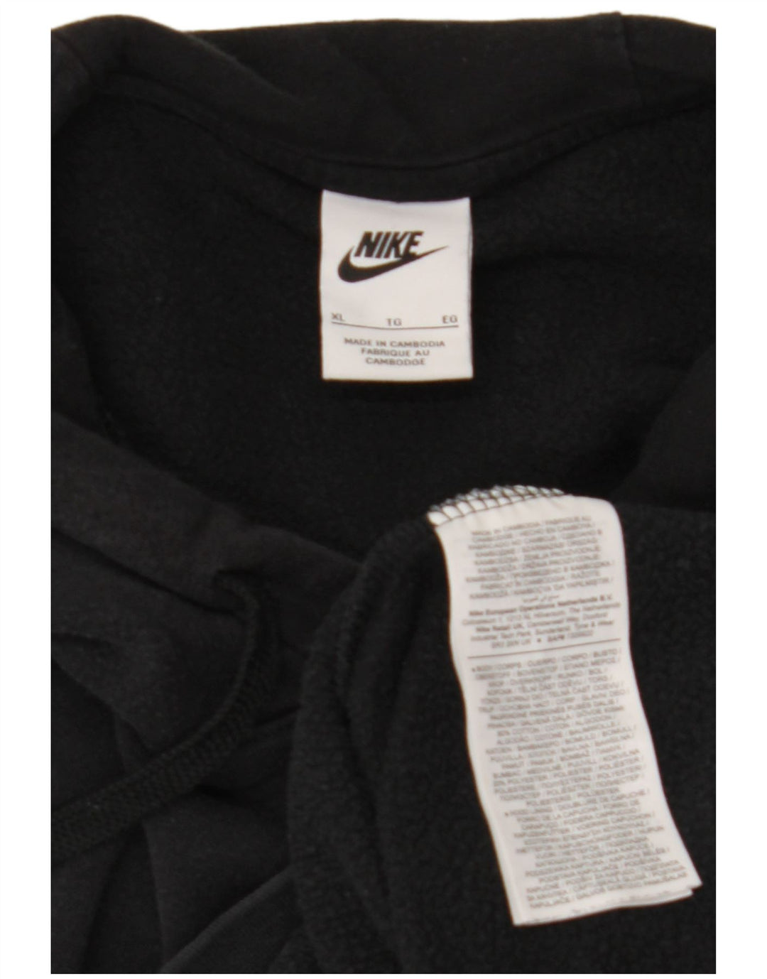 NIKE Mens Hoodie Jumper XL Algodão Preto