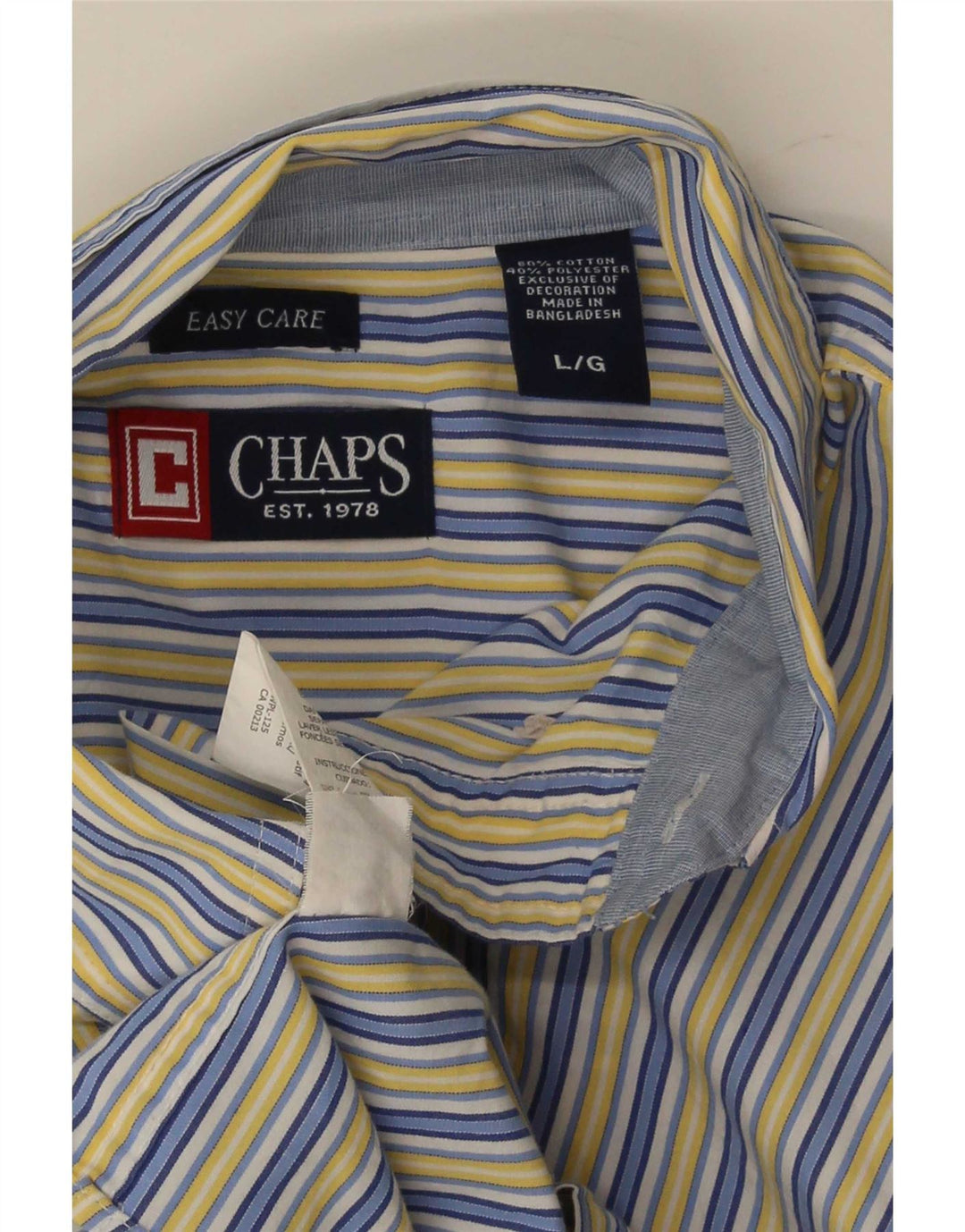 Camisa masculina Chaps Regular Fit grande algodão listrado azul