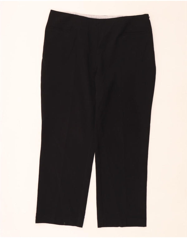 Calça feminina reta casual Marks & Spencer UK 16 grande W36 L28 preta