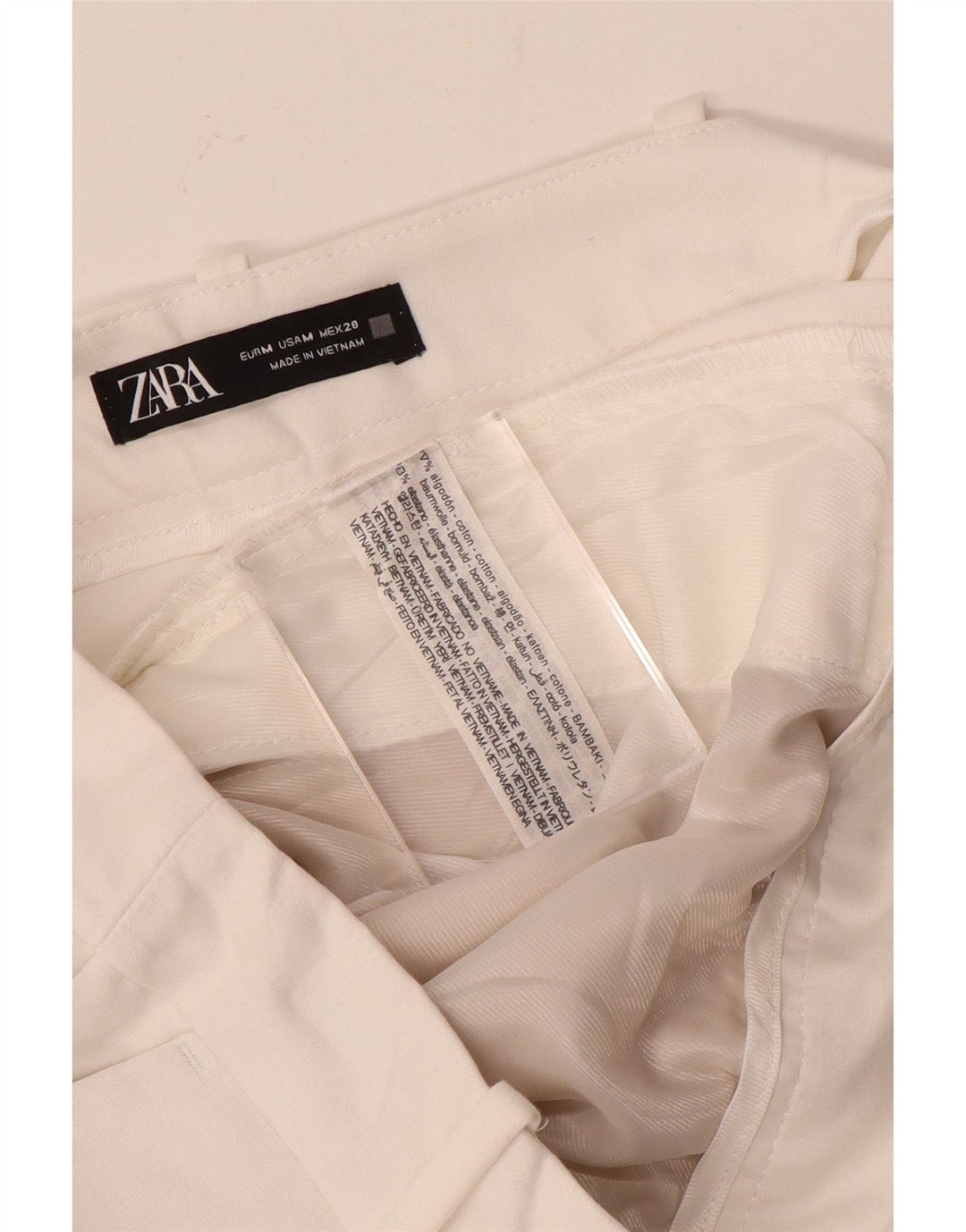 Zara Womens Chino Shorts Médio W28 Algodão Branco