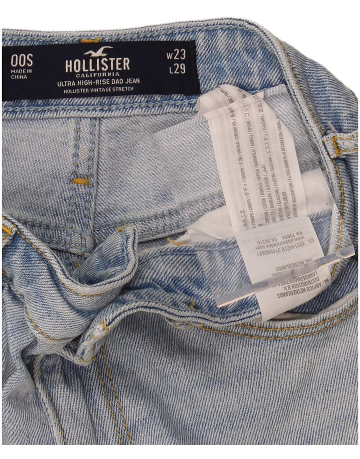 HOLLISTER Calça jeans feminina cintura alta solta US 00 2XS W23 L28 algodão azul