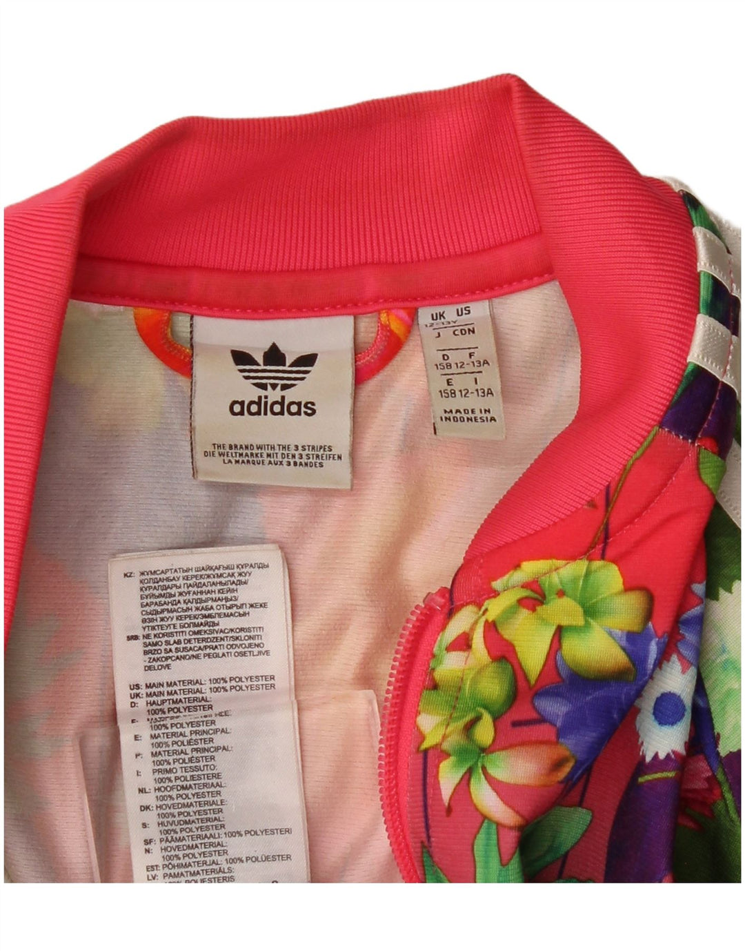 ADIDAS Meninas Treino Top Jaqueta 12-13 Anos Multicolorido Floral