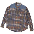 Camisa feminina de flanela Lee Reino Unido 16 grande viscose xadrez cinza