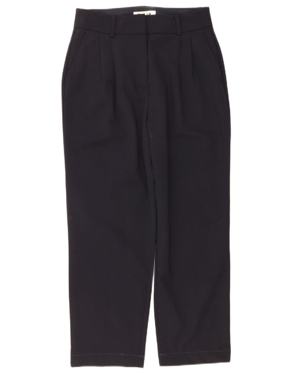 Calça casual feminina de cintura alta Boden UK 10 pequena W28 L27 azul marinho