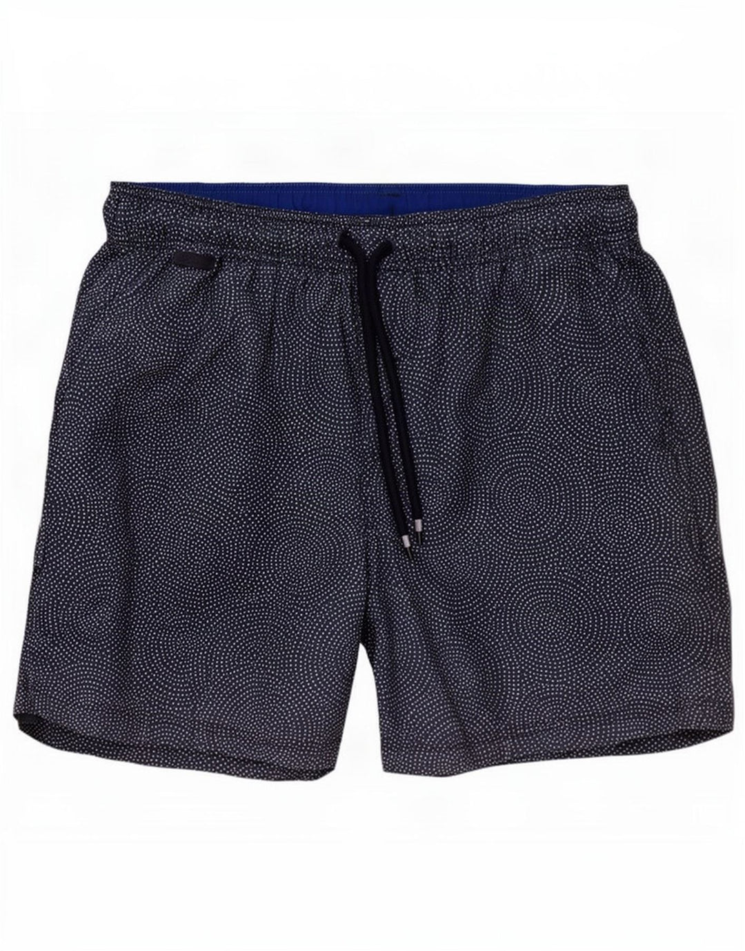 Shorts de natação masculino Marks & Spencer pequeno poliéster geométrico azul marinho