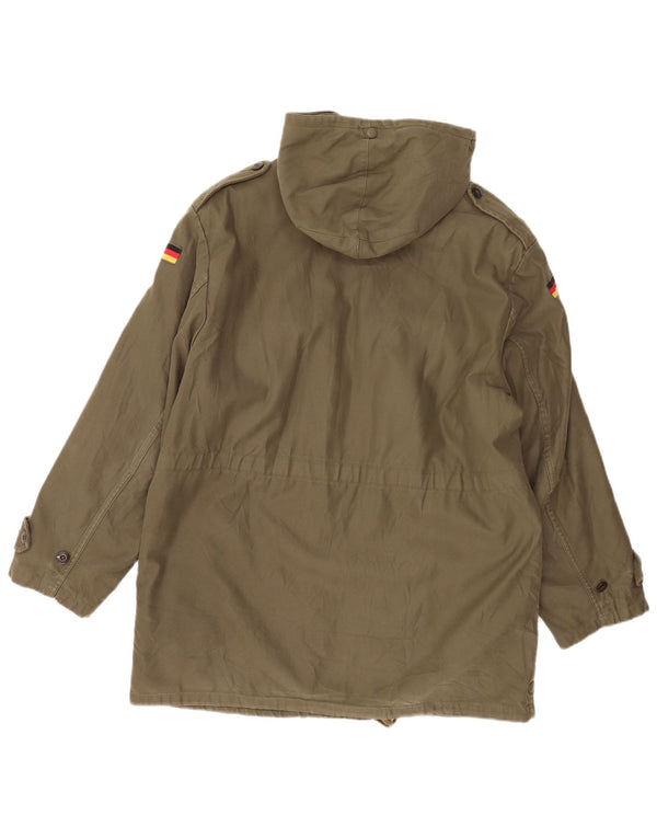 Jaqueta Parka masculina vintage com capuz UK 42 XL cáqui