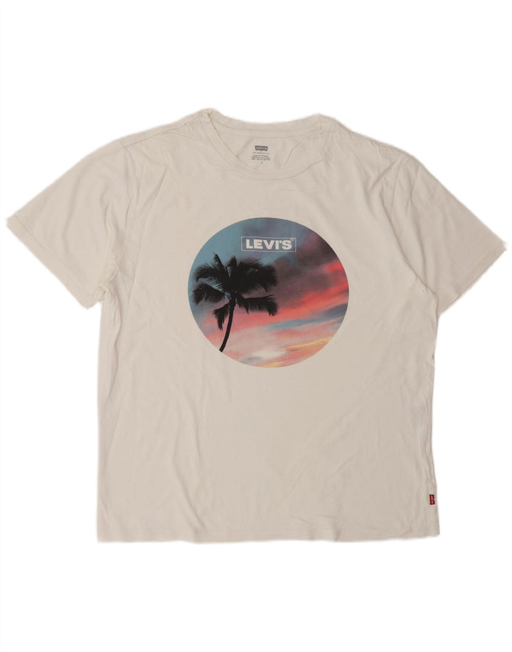 Camiseta gráfica masculina Levi's Top médio branco
