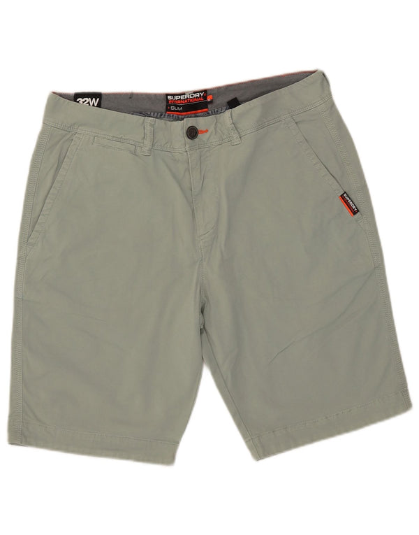 Superdry Mens Slim Fit Chino Shorts W32 Médio Algodão Verde