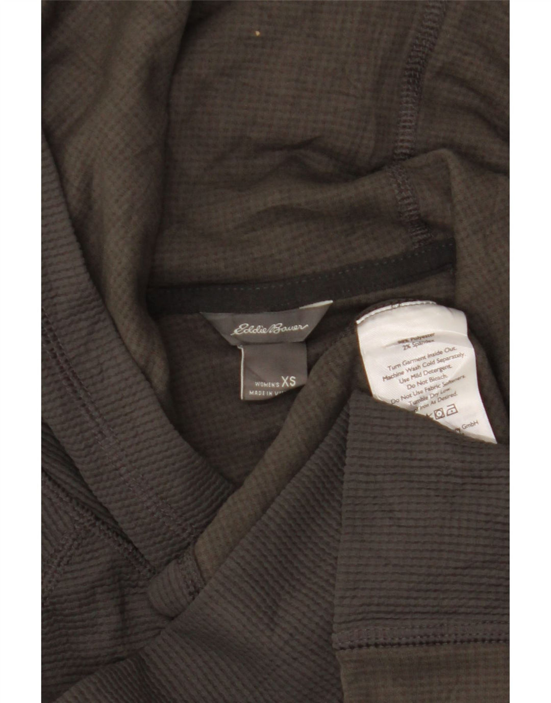 Eddie Bauer Top feminino com capuz manga comprida UK 6 XS poliéster cinza
