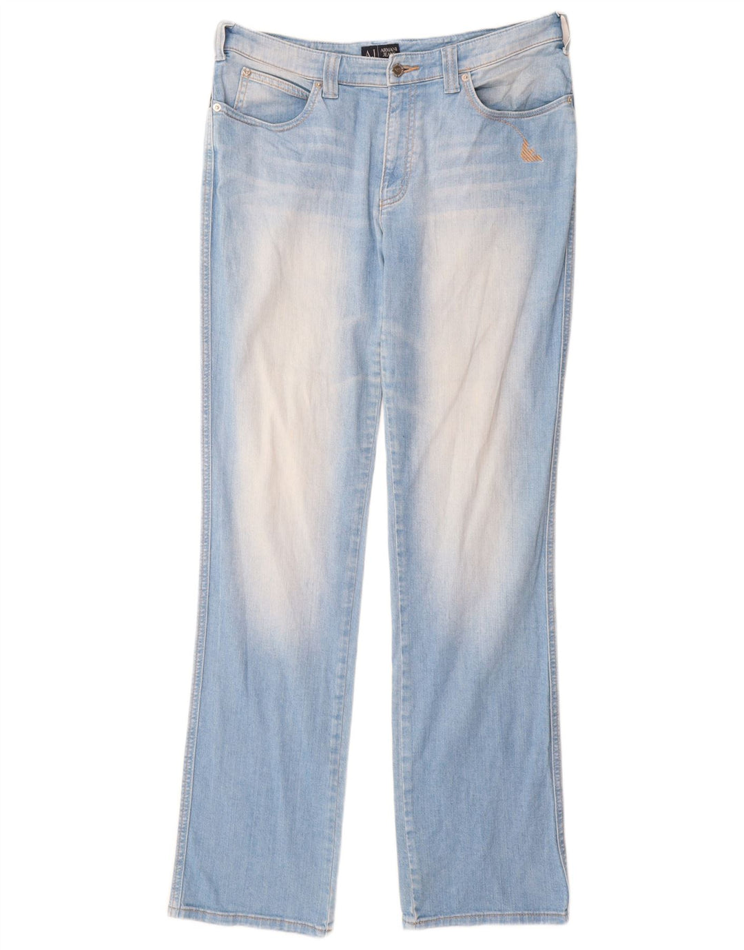 Jeans retos femininos Armani W33 L34 algodão azul