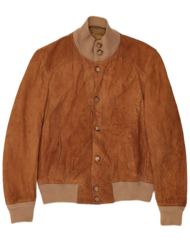 Jaqueta bomber masculina vintage de camurça IT 46 XS marrom