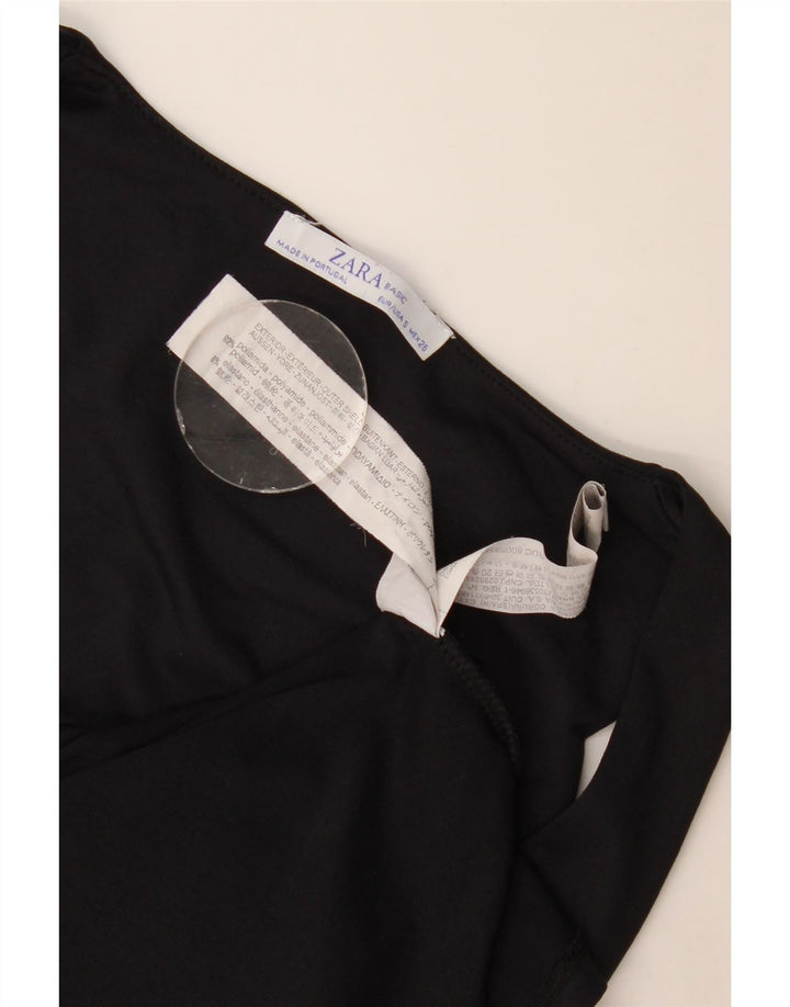 Colete feminino Zara UK 8 pequeno preto poliamida
