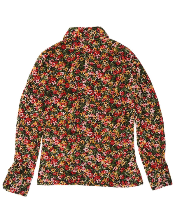 Blusa feminina VINTAGE UK 10 pequena floral multicolorida