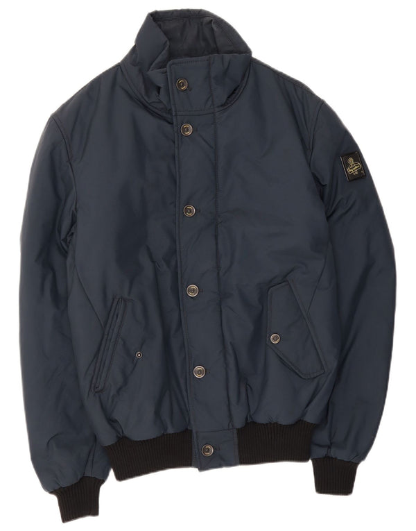 Jaqueta bomber masculina Refrigiwear UK 40 grande azul marinho colorblock poliamida