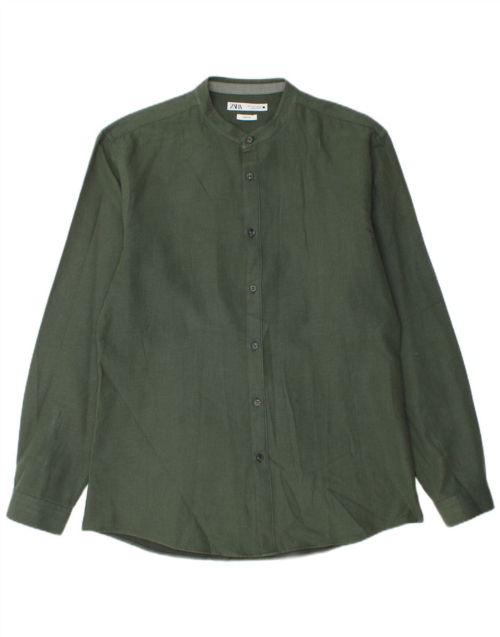 Camisa Zara Masculina Slim Fit Grande Verde