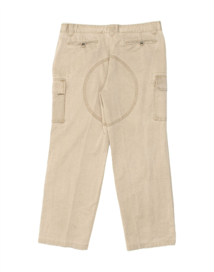 VINTAGE Womens Straight Cargo Trousers IT 52 2XL W38 L30 Beige Cotton Vintage Vintage and Second-Hand Vintage from Messina Hembry 