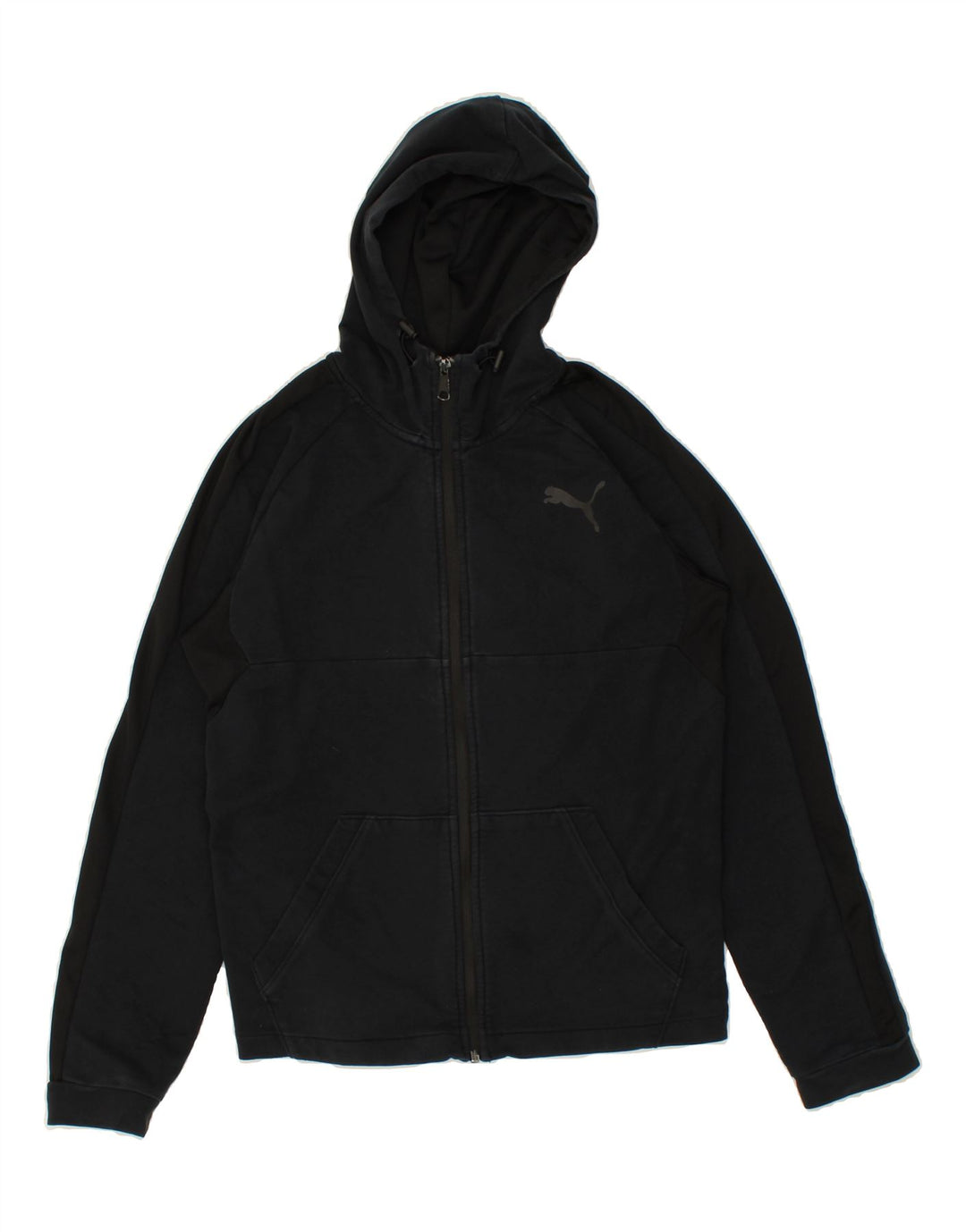 PUMA Mens Zip Hoodie Sweater Small Navy Blue Cotton Vintage Puma and Second-Hand Puma from Messina Hembry 