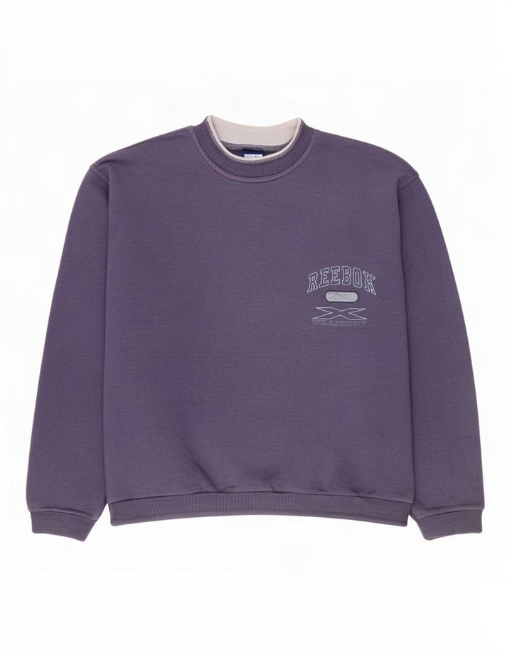 Reebok Mens Moletom Jumper Médio Algodão Roxo