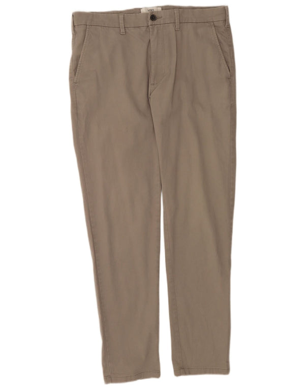 Calça Chino Masculina Slim Fit Marks & Spencer W34 L31 Algodão Cinza