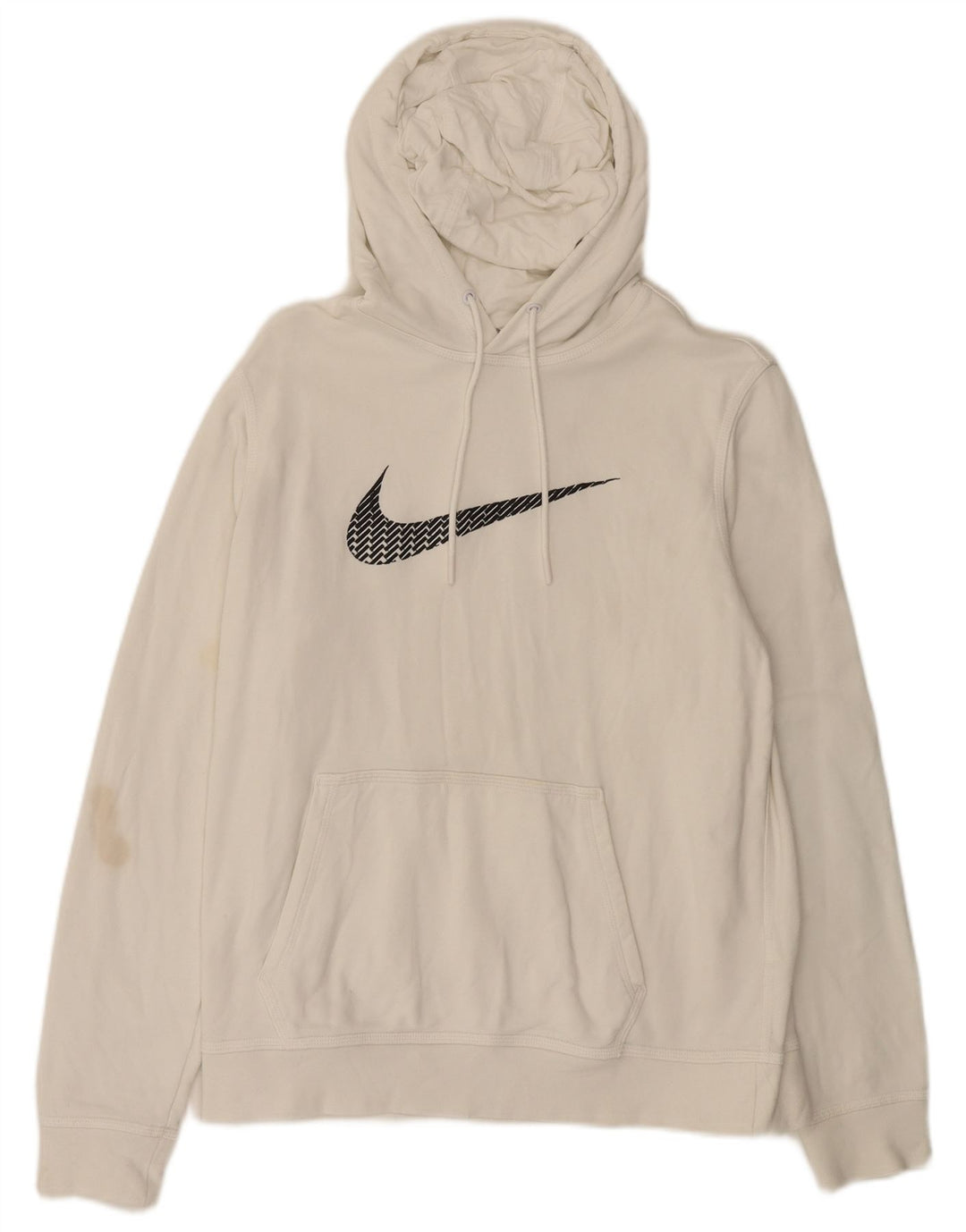 NIKE Mens Graphic Hoodie Jumper Médio Algodão Branco