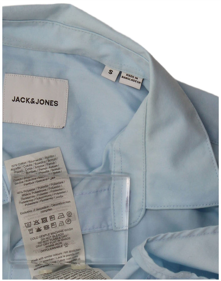 Camisa masculina JACK & JONES pequena azul algodão