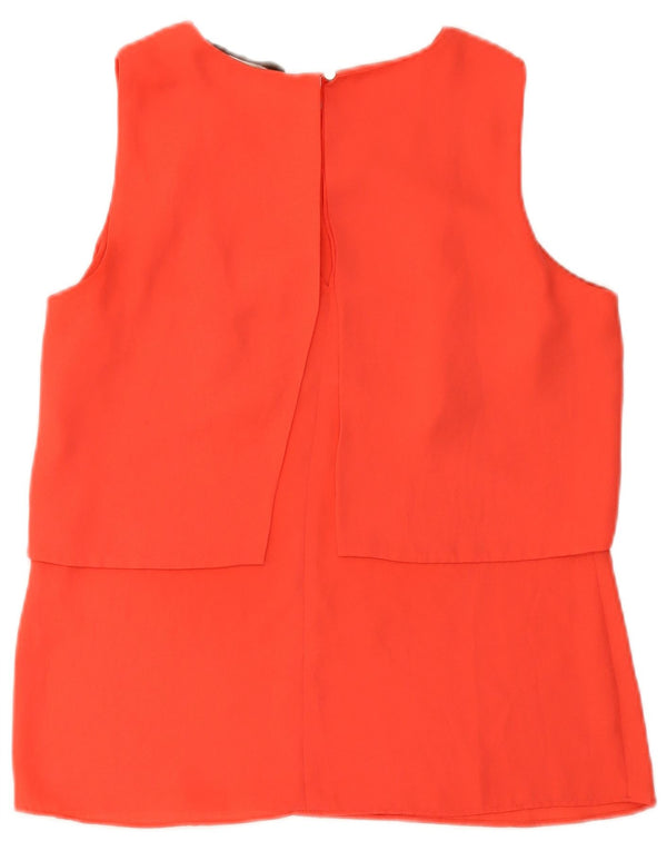Blusa feminina sem mangas Zara Top UK 12 médio laranja