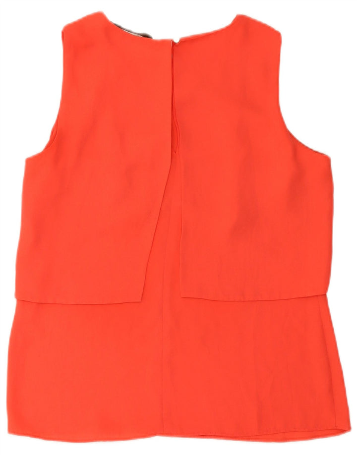 Blusa feminina sem mangas Zara Top UK 12 médio laranja