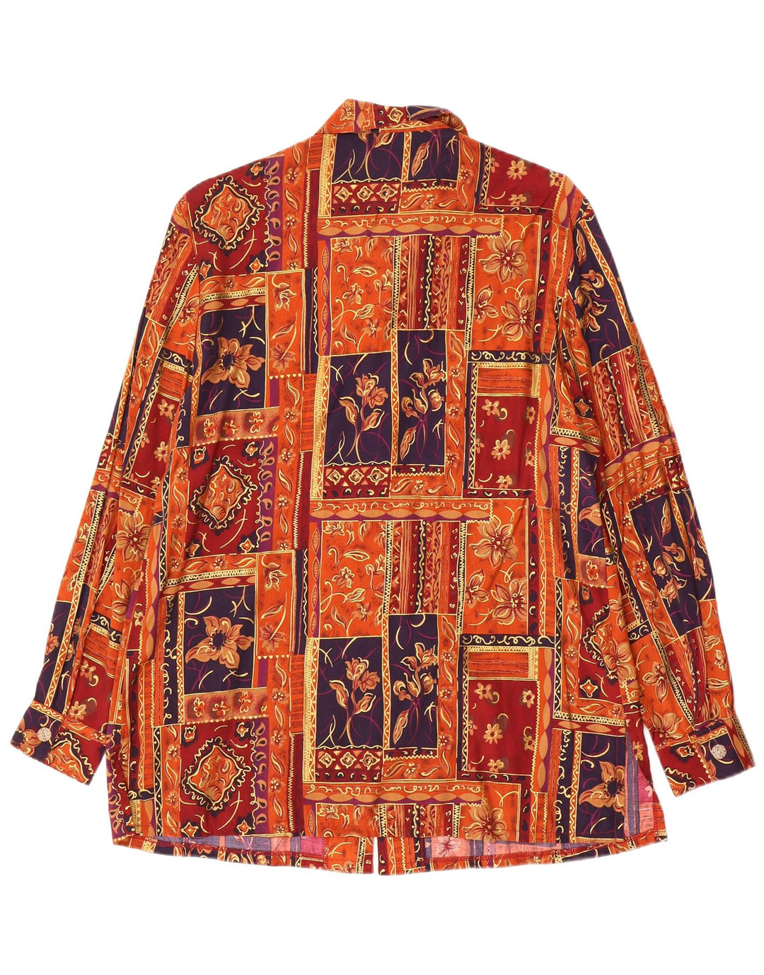 Blusa feminina David Jones EUA 12 grande patchwork multicolorido viscose