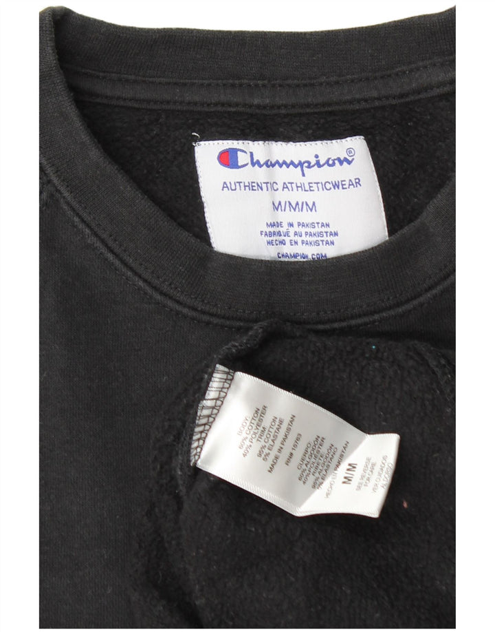 Champion masculino gráfico moletom jumper médio algodão preto