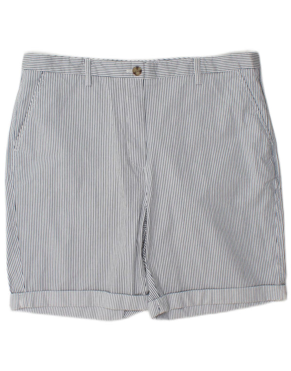 Shorts chino feminino Marks & Spencer UK 16 grande W38 algodão listrado azul