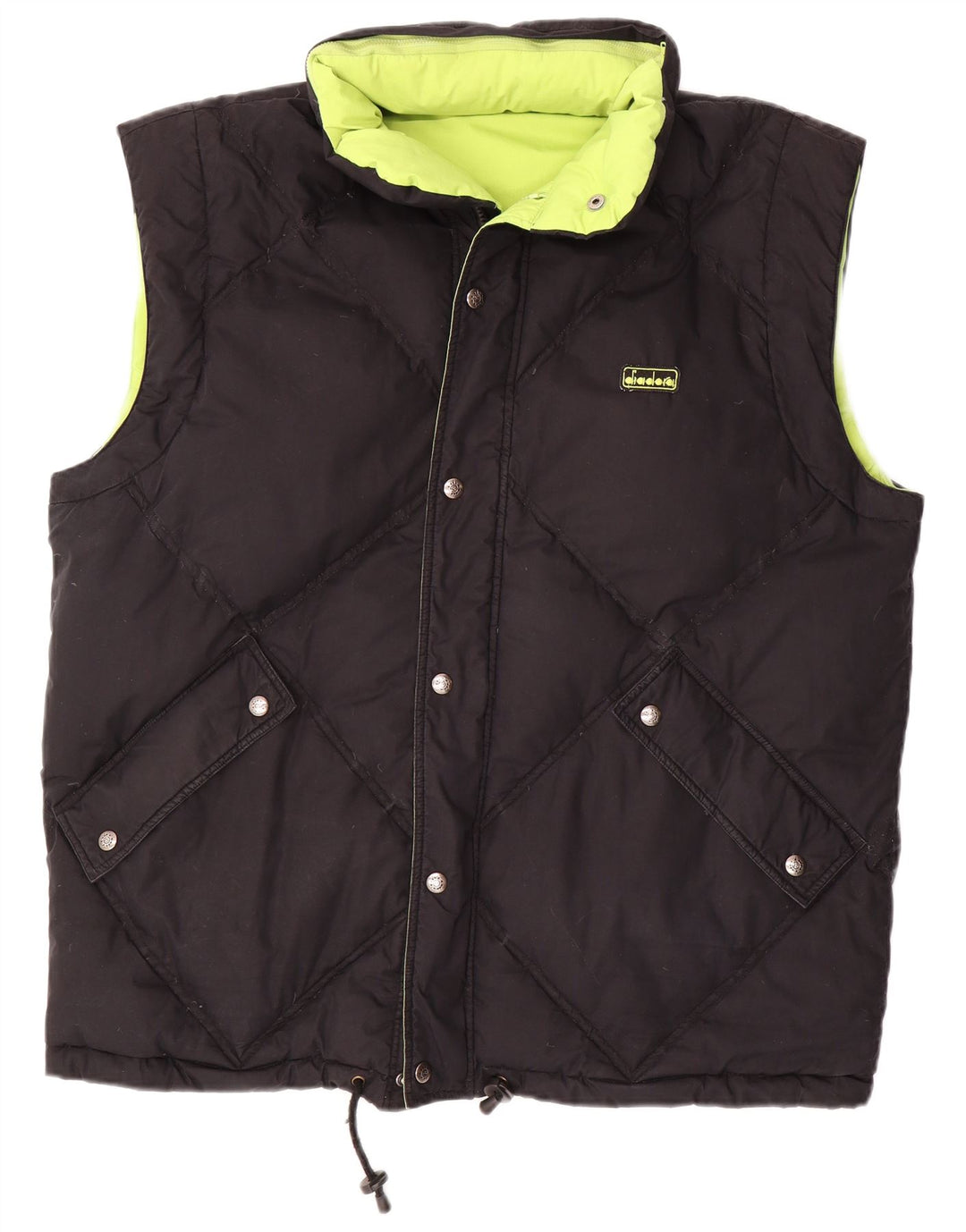DIADORA Mens Loose Fit Reversível Acolchoado Gilet UK 38 Médio Verde