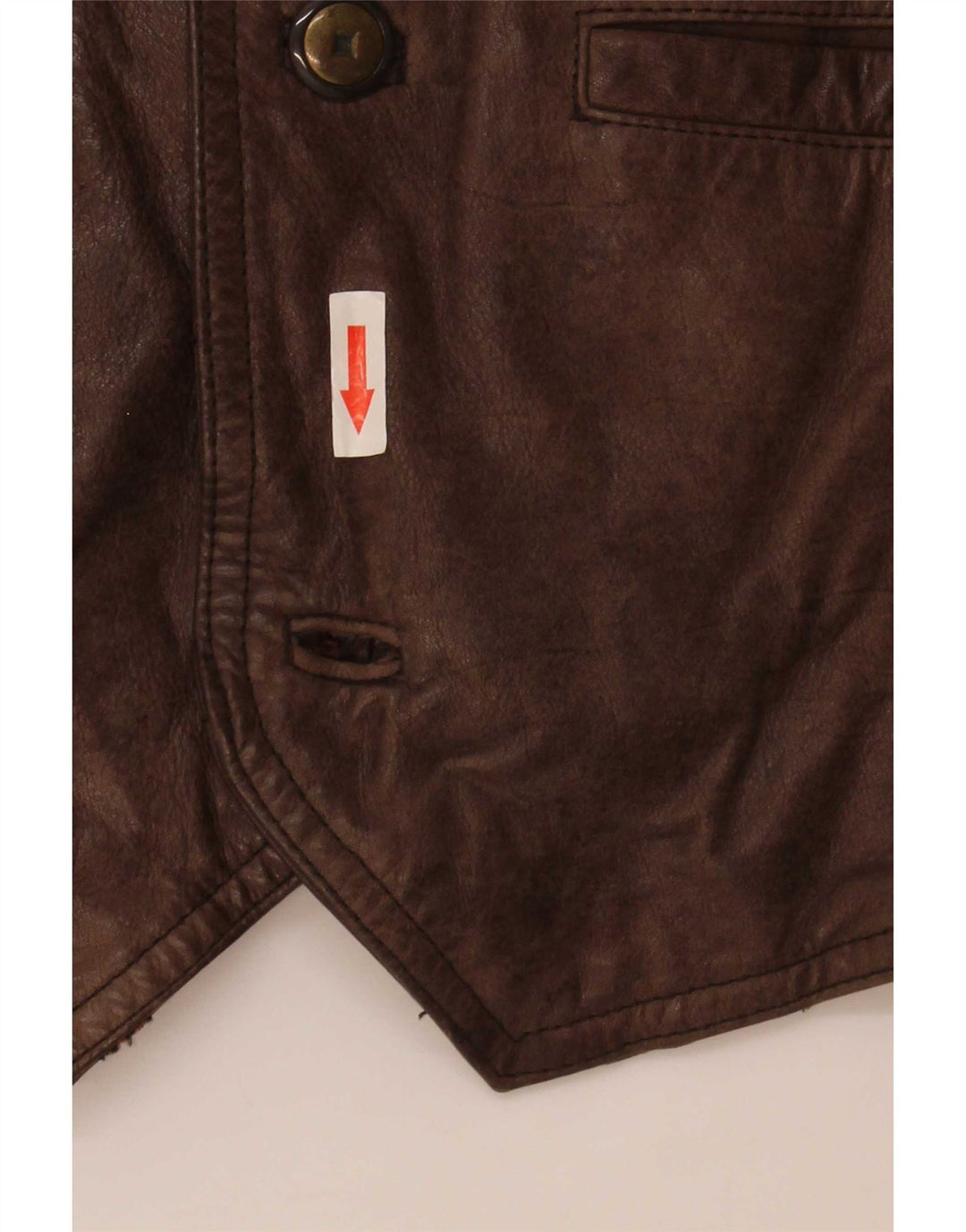 Colete de couro masculino vintage IT 58 2XL marrom