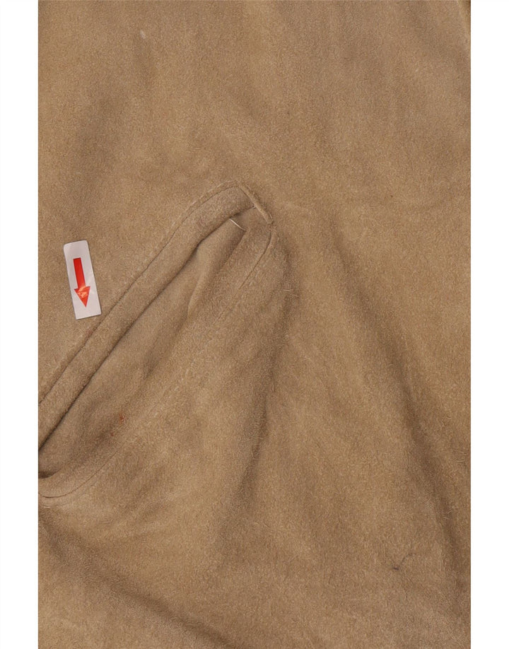 Jaqueta de camurça masculina vintage UK 40 grande bege