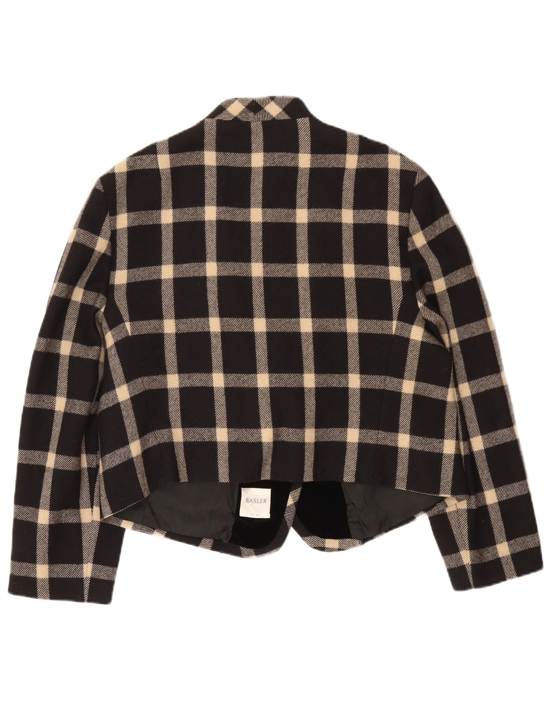 Jaqueta blazer feminina Basler com 1 botão Reino Unido 18 XL lã xadrez preta