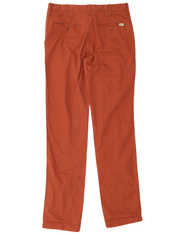 Lacoste Mens Straight Chino Calças Tamanho 40 Médio W32 L34 Algodão Marrom