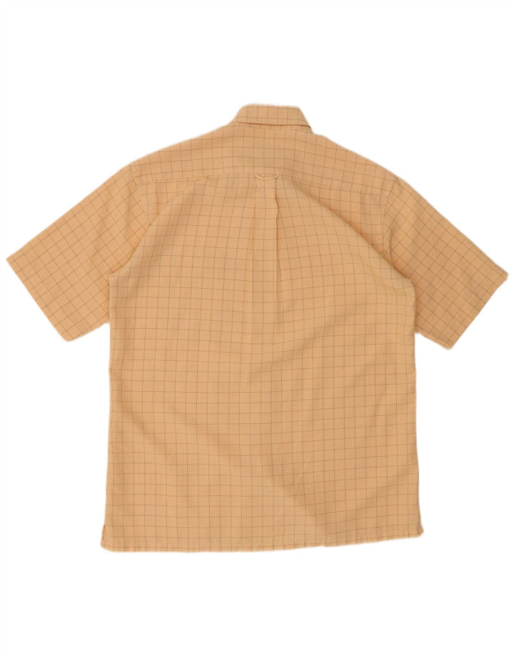 PIERRE CARDIN Camisa masculina de manga curta modal xadrez amarelo médio