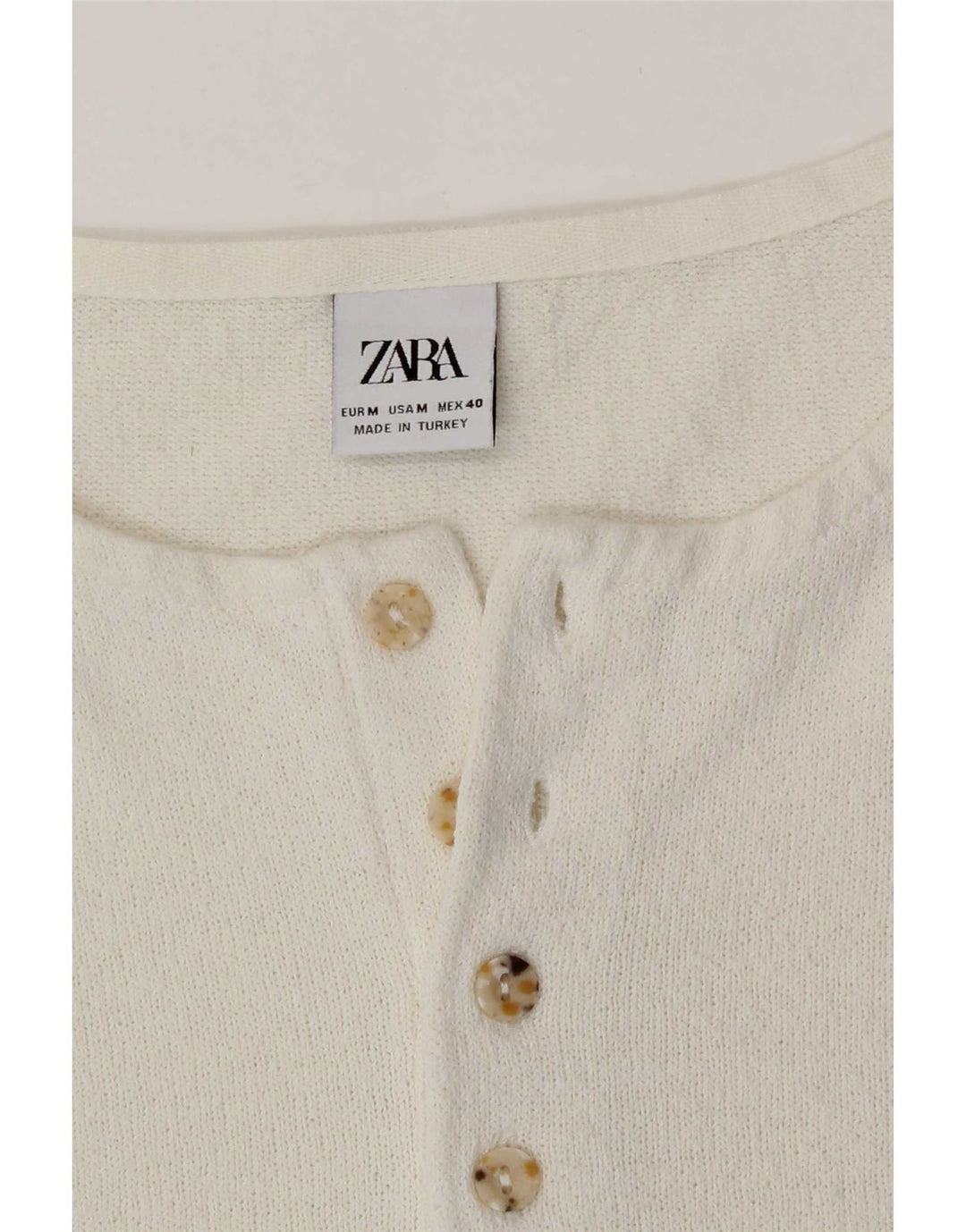 Zara Camiseta masculina Top Médio Branco
